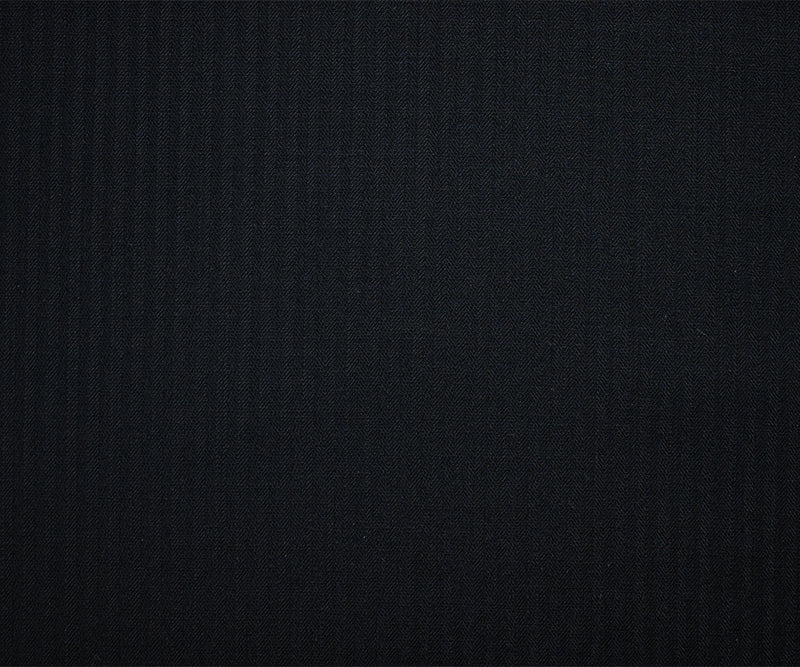 Black Wool Japanese Vertical Stripe Herringbone Woven Fabric