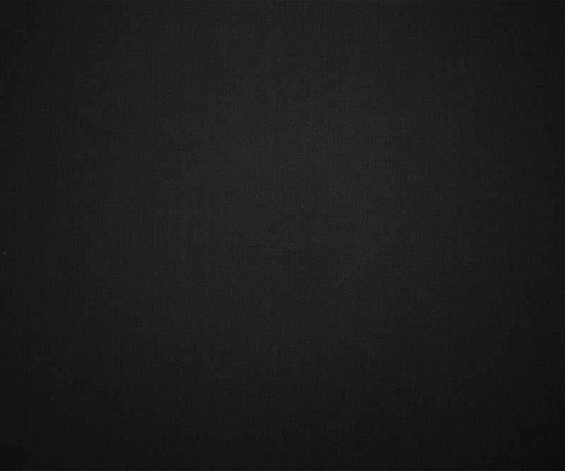 Black Wool-Poly Solid Black Twill Woven Suiting Fabric