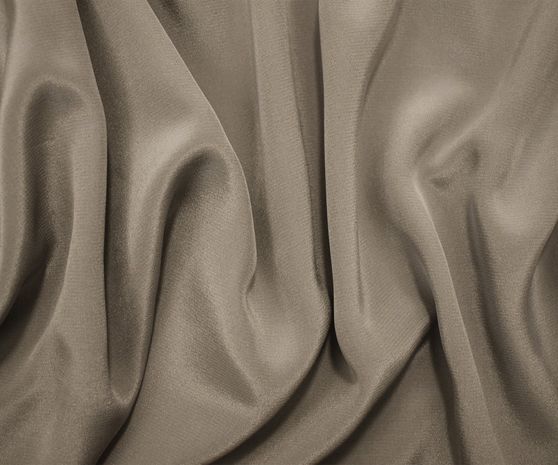 Gray Famous Designer Silk Crepe De Chine Woven Fabric