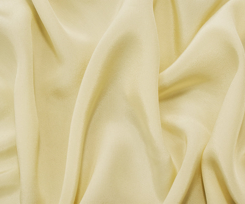 Light Beige Famous Designer Silk Crepe De Chine Woven Fabric