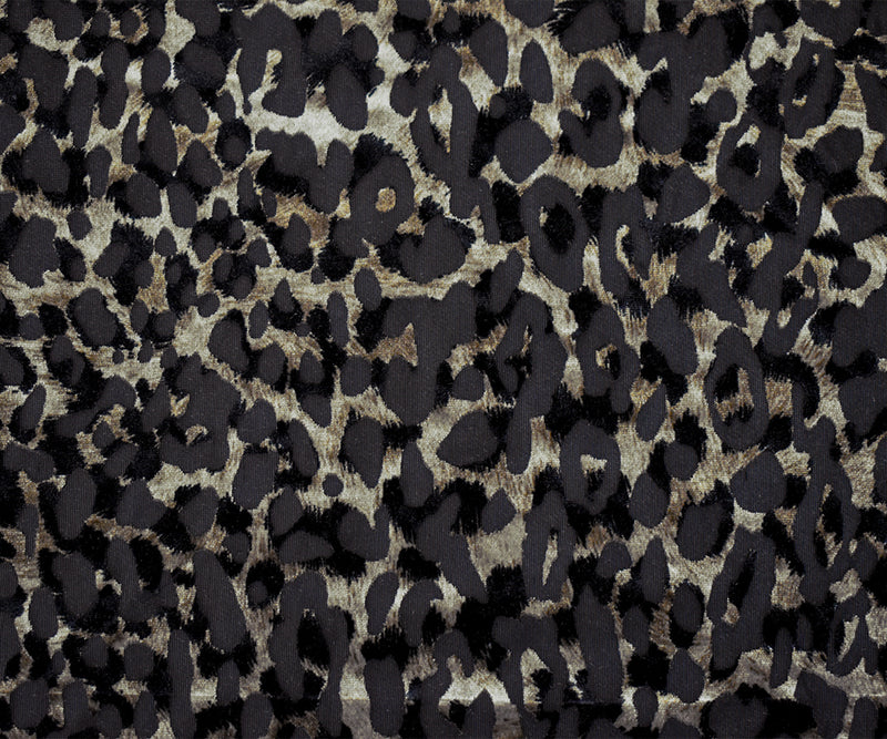 Brown Poly Blend Famous Designer Cheetah Burnout Velvet Knit Fabric