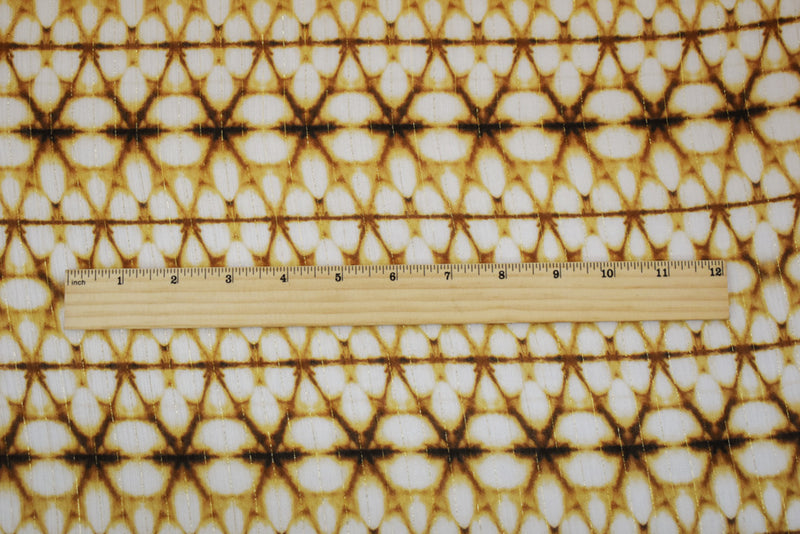 Brown-Multi Famous Designer Prism Crinkled Georgette Fabric