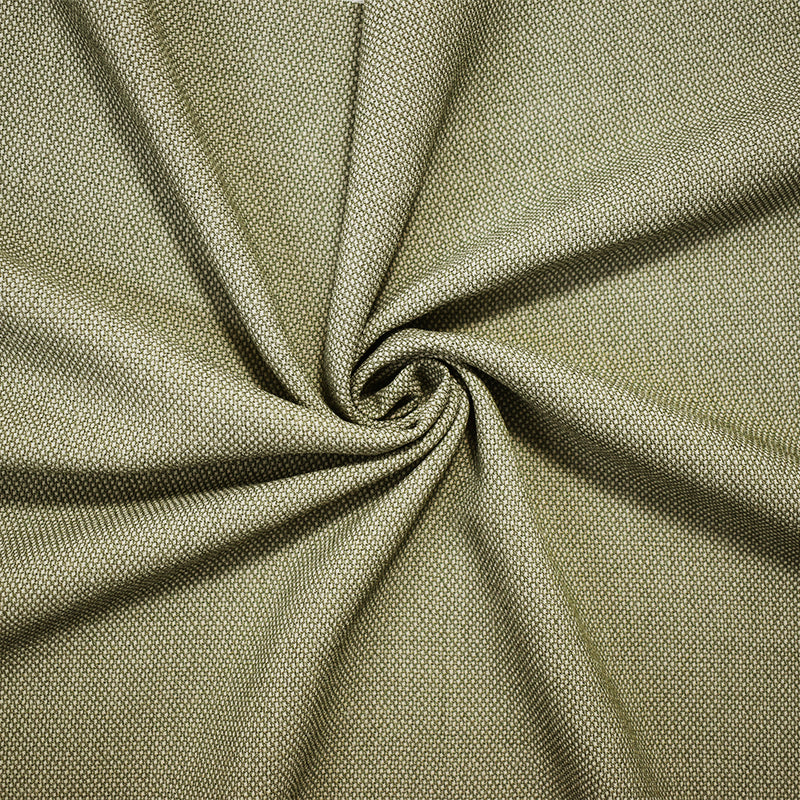 Off-White-Green Polyester Texture Semi-Sheer Dobby Woven Fabric