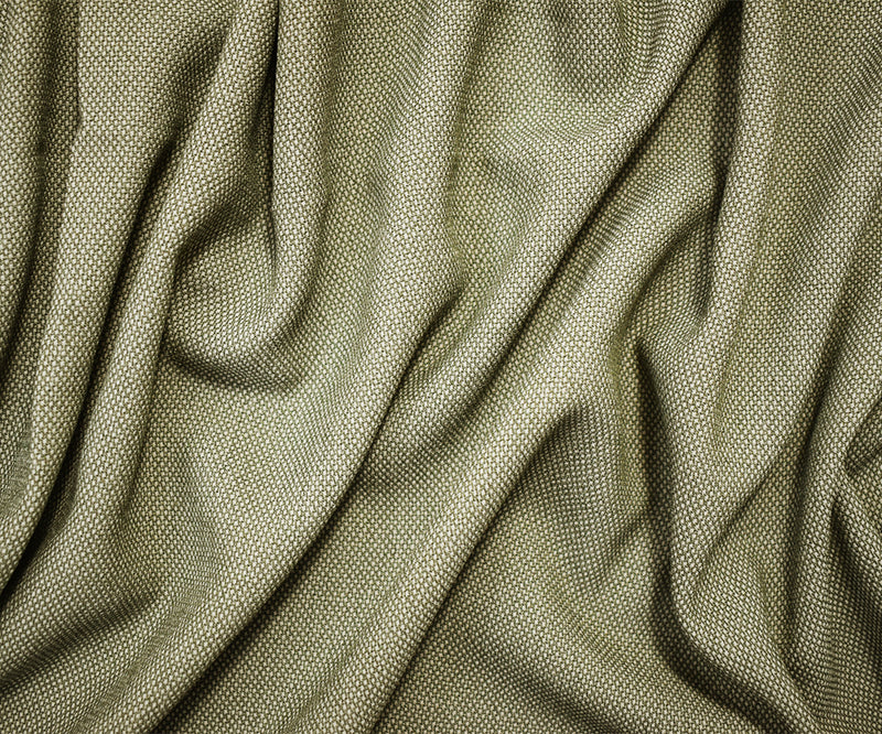 Off-White-Green Polyester Texture Semi-Sheer Dobby Woven Fabric