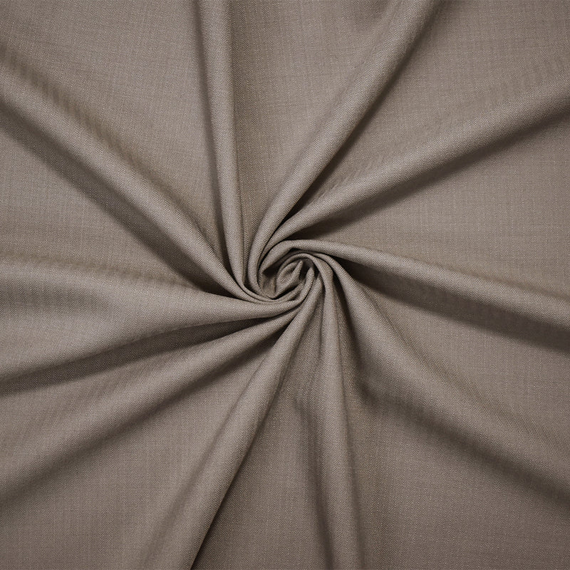 Taupe Brown Poly-Wool Japanese Herringbone Shirting Woven Fabric