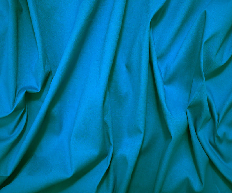 Deep Teal Cotton Solid Stretch Spandex Poplin Woven Fabric