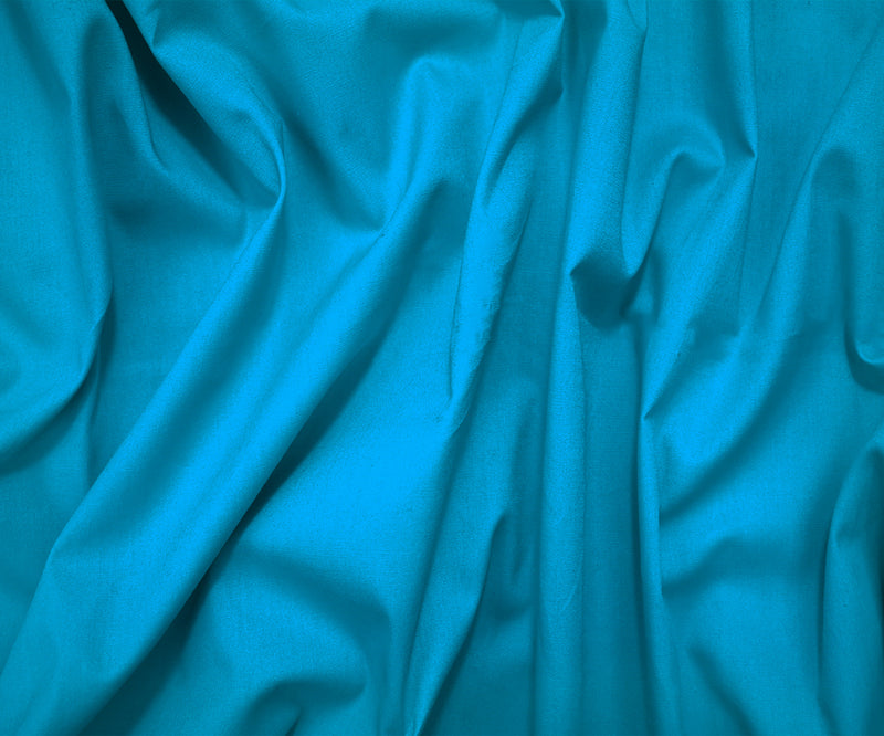 Aqua Teal Cotton Solid Stretch Spandex Poplin Woven Fabric