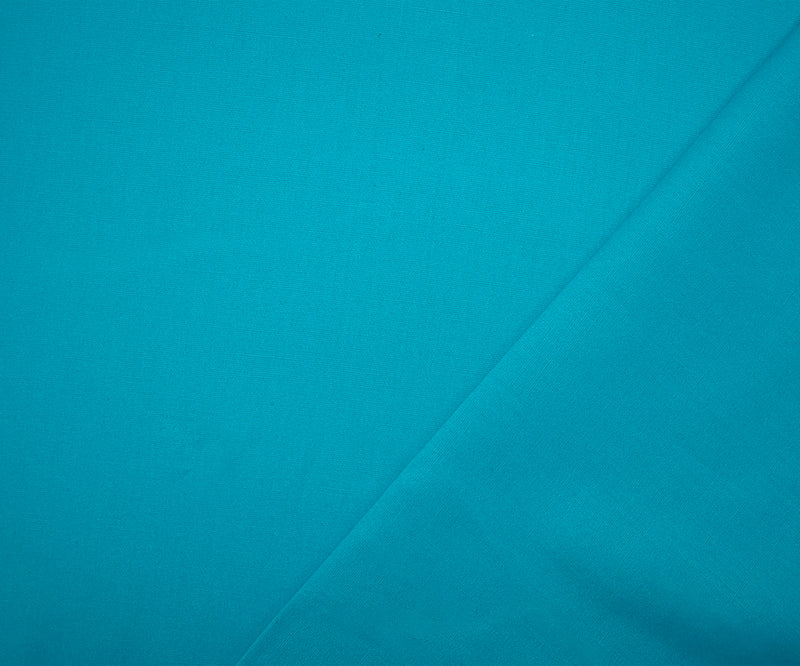New Turquoise Cotton Solid Stretch Spandex Poplin Woven Fabric