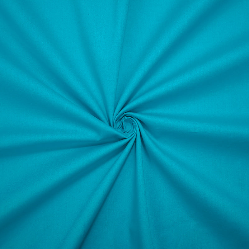 New Turquoise Cotton Solid Stretch Spandex Poplin Woven Fabric