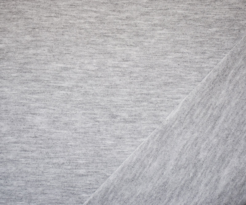 Heather Gray Solid Cotton-Poly Spandex Knit Fabric - 10 oz - Reorderable