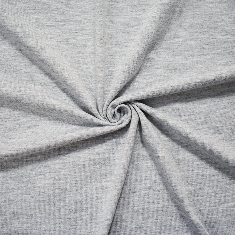 Heather Gray Solid Cotton-Poly Spandex Knit Fabric - 10 oz - Reorderable