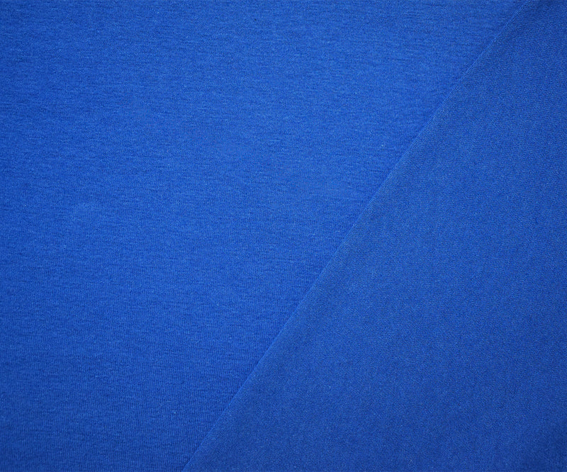 Royal Blue Solid Cotton Spandex Knit Fabric - 10 oz - Reorderable
