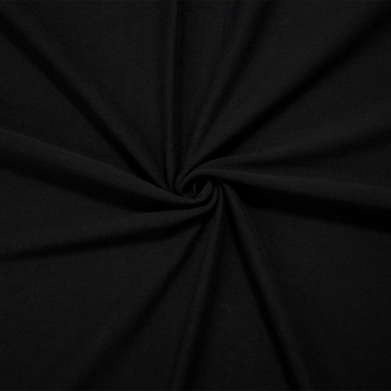 Black Solid Cotton Spandex Knit Fabric - 12 oz - Reorderable