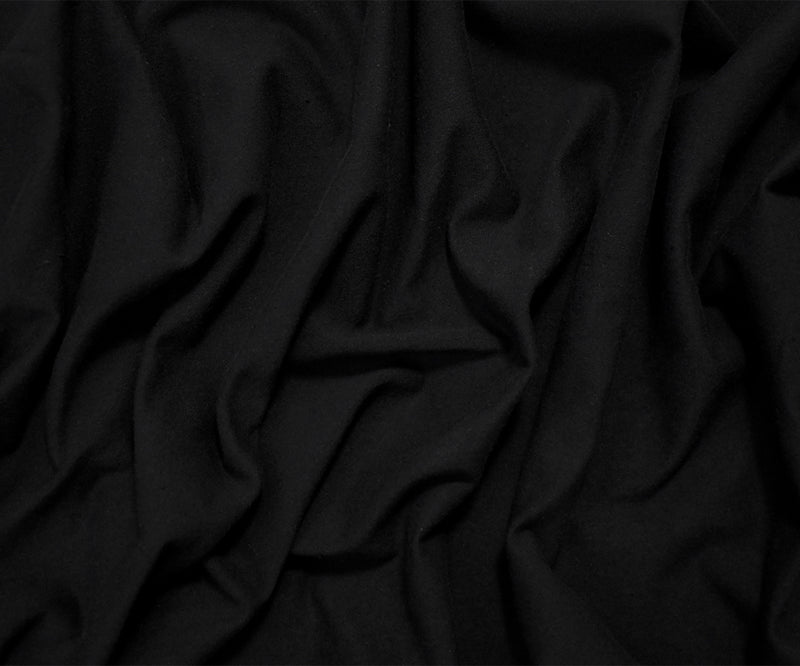 Black Solid Cotton Spandex Knit Fabric - 12 oz - Reorderable