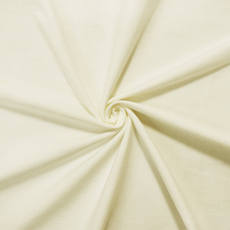 Off White Solid Cotton Spandex Knit Fabric - 12 oz - Reorderable