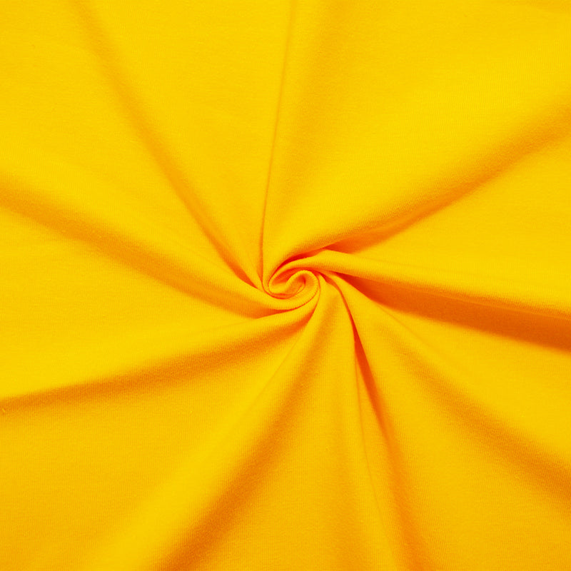 Lemon Yellow Solid Cotton Spandex Knit Fabric - 10 oz - Reorderable