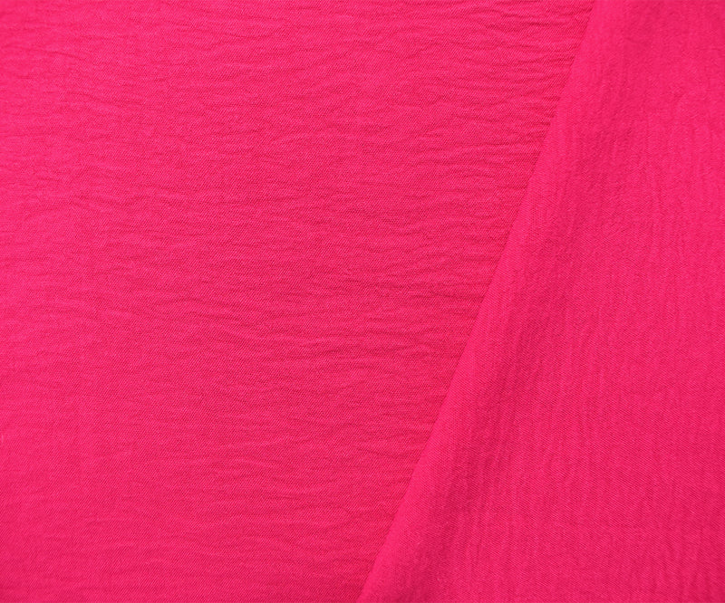 Hot Pink Polyester Air Flow CEY Crepe Solid Woven Fabric