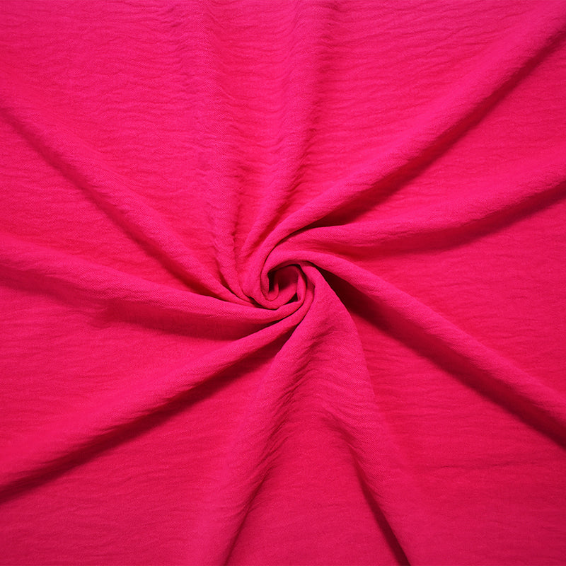 Hot Pink Polyester Air Flow CEY Crepe Solid Woven Fabric