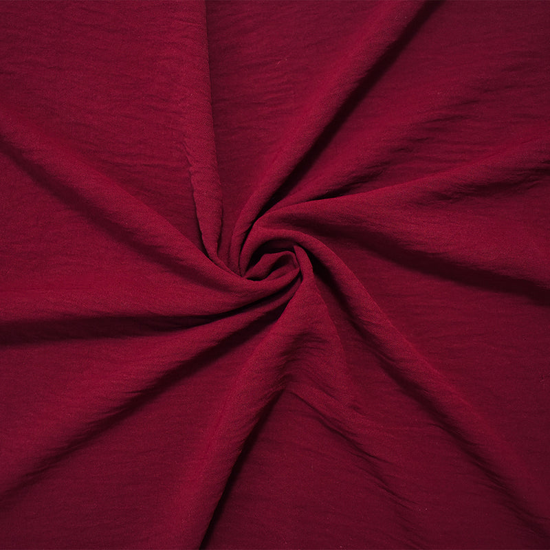 Deep Red Polyester Air Flow CEY Crepe Solid Woven Fabric