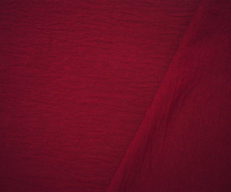 Deep Red Polyester Air Flow CEY Crepe Solid Woven Fabric