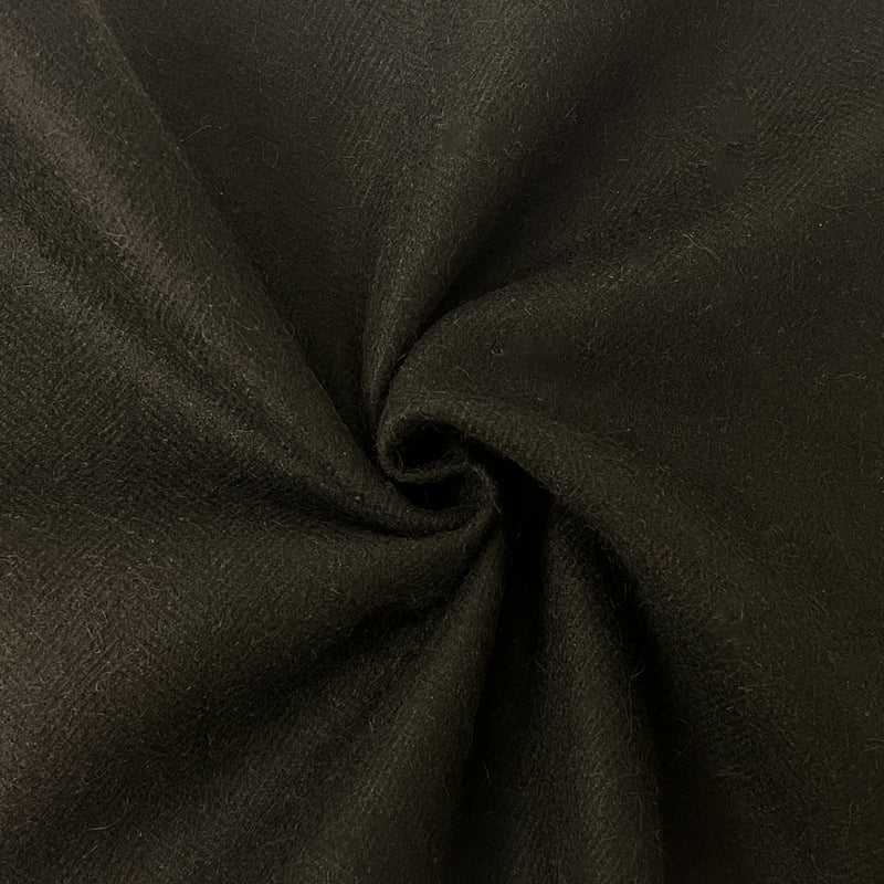 Black Camel Hair Herringbone Flannel Jacketing Woven Fabric