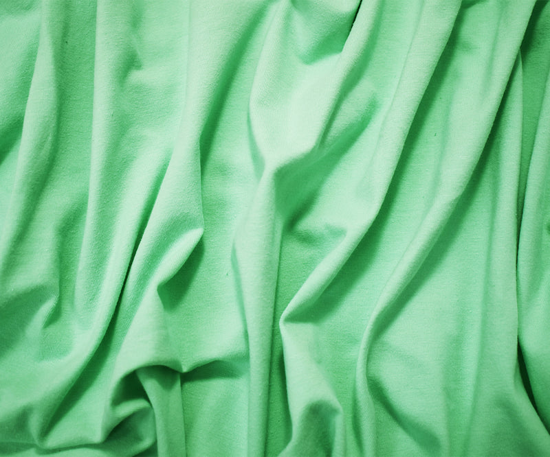 Pastel Green Cotton Solid Stretch Spandex Jersey Knit Fabric