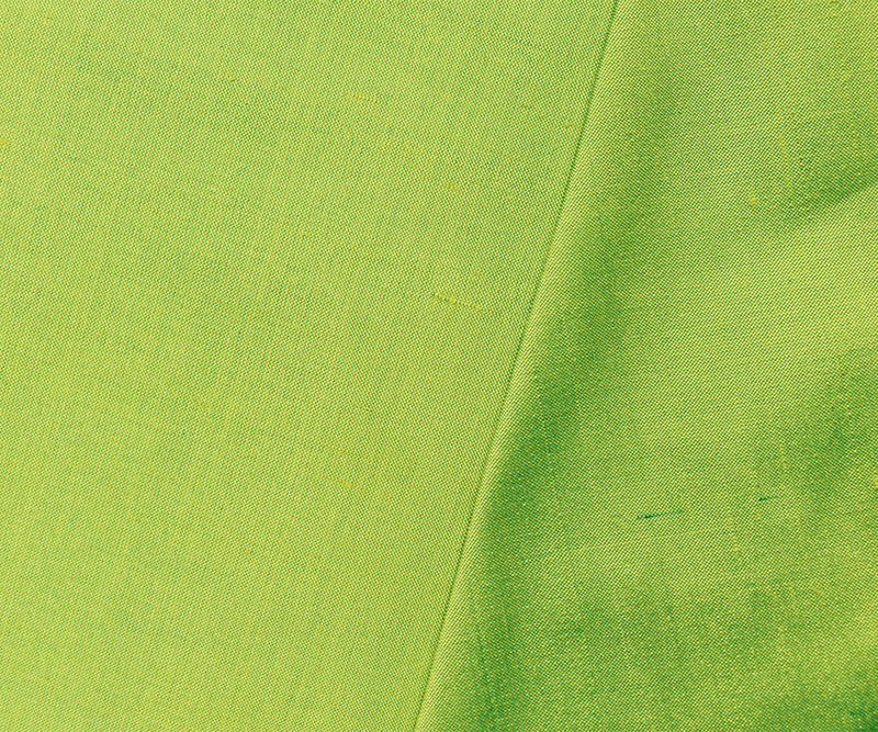 Turquoise-Lime Iridescent Silk Dupioni Woven Fabric