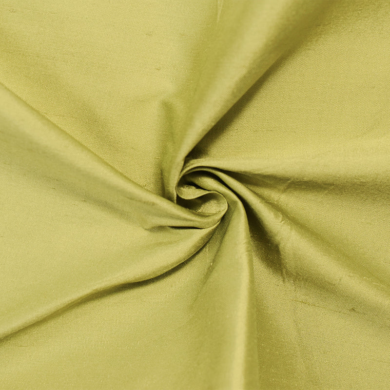 Olive Green Silk Dupioni Woven Fabric