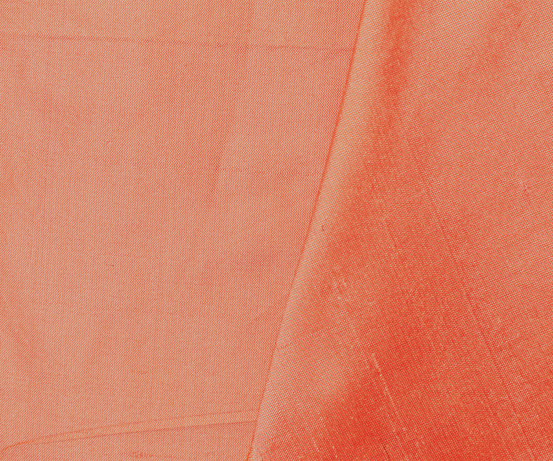 Pink-Orange Iridescent Silk Dupioni Woven Fabric