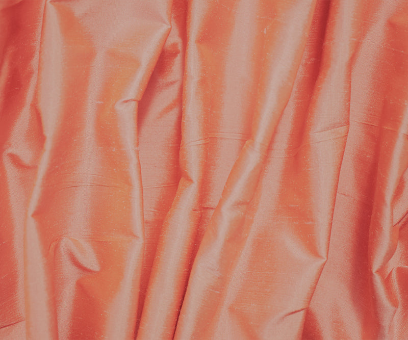 Pink-Orange Iridescent Silk Dupioni Woven Fabric
