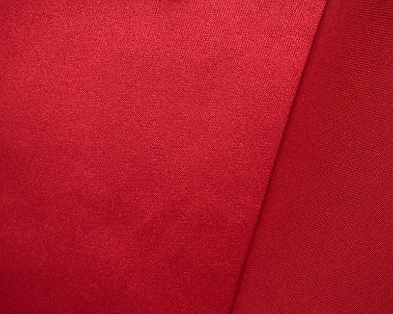Red Polyester Stretch Lamour Satin Woven Fabric