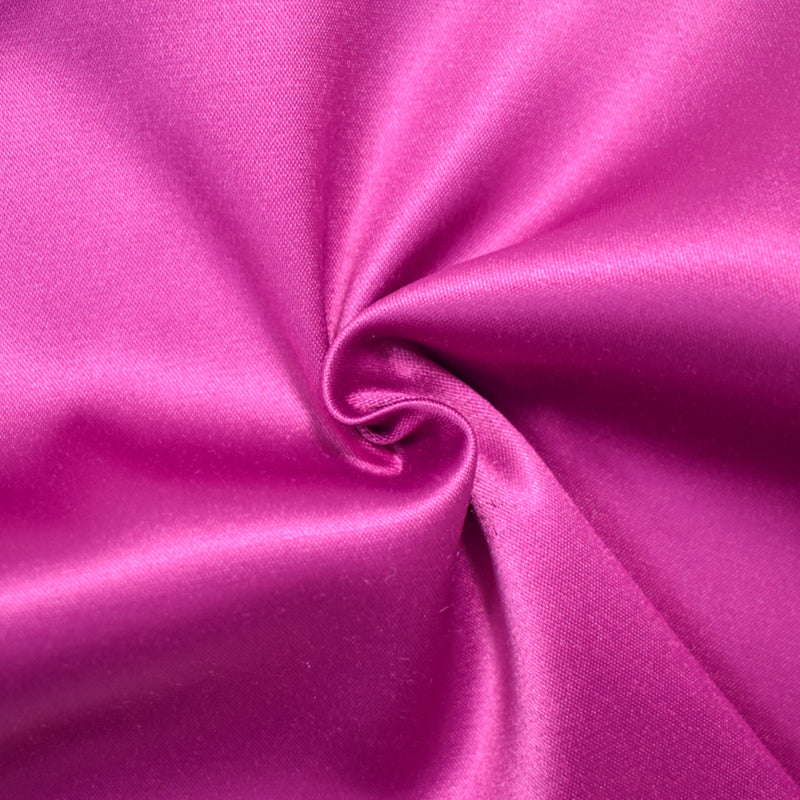 Magenta Polyester Stretch Lamour Satin Woven Fabric