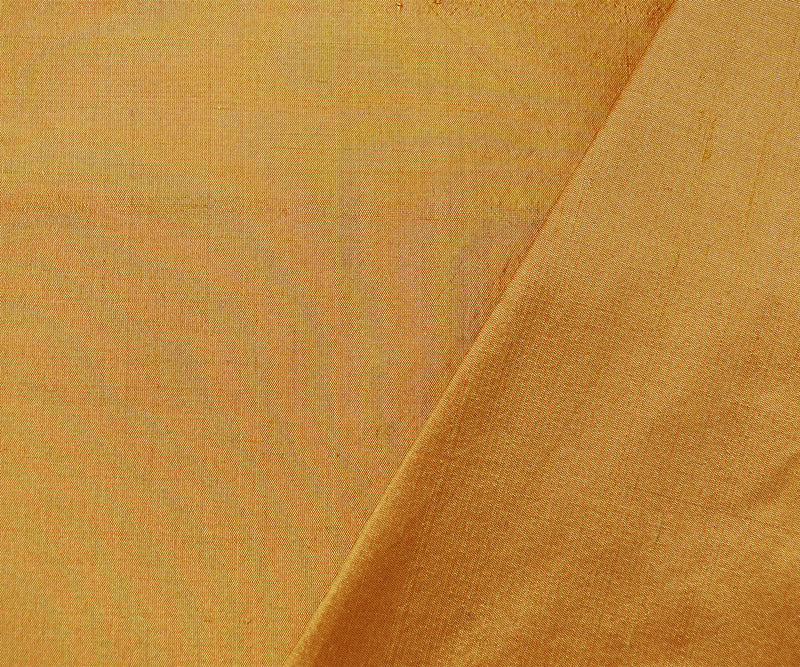 Orange-Yellow Silk Iridescent Dupioni Woven Fabric