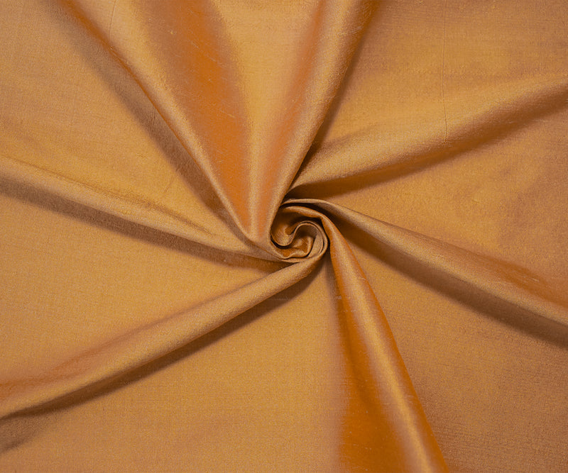 Orange-Yellow Silk Iridescent Dupioni Woven Fabric
