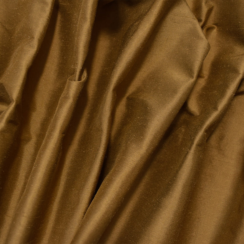 Coffee Brown Beige Silk Iridescent Dupioni Woven Fabric