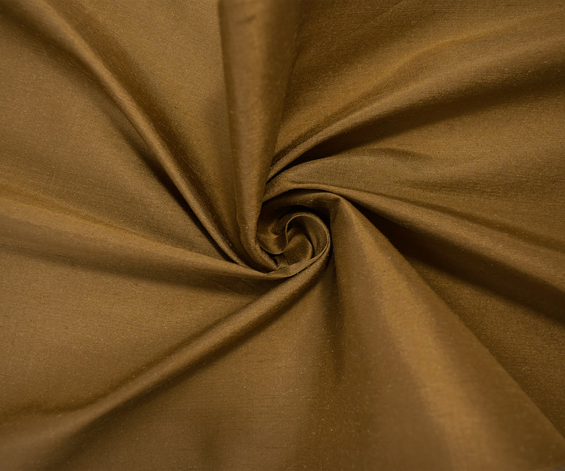 Coffee Brown Beige Silk Iridescent Dupioni Woven Fabric