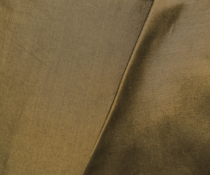 Taupe Beige-Black Beige Silk Iridescent Dupioni Woven Fabric