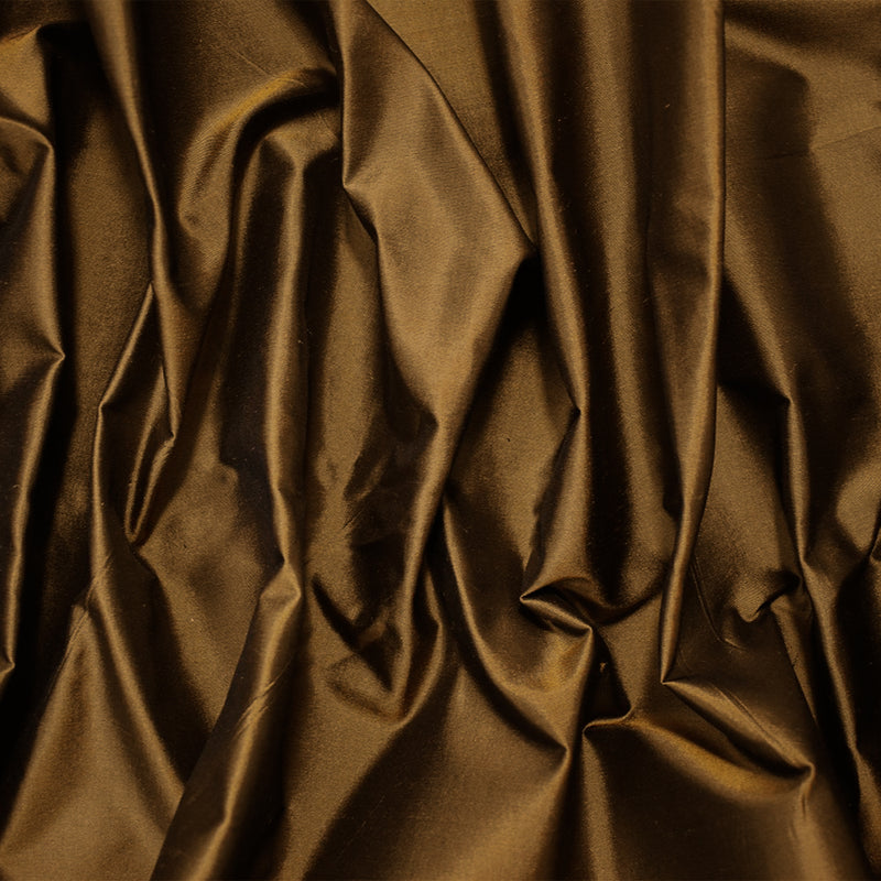 Brown-Black Silk Iridescent Shantung Woven Fabric