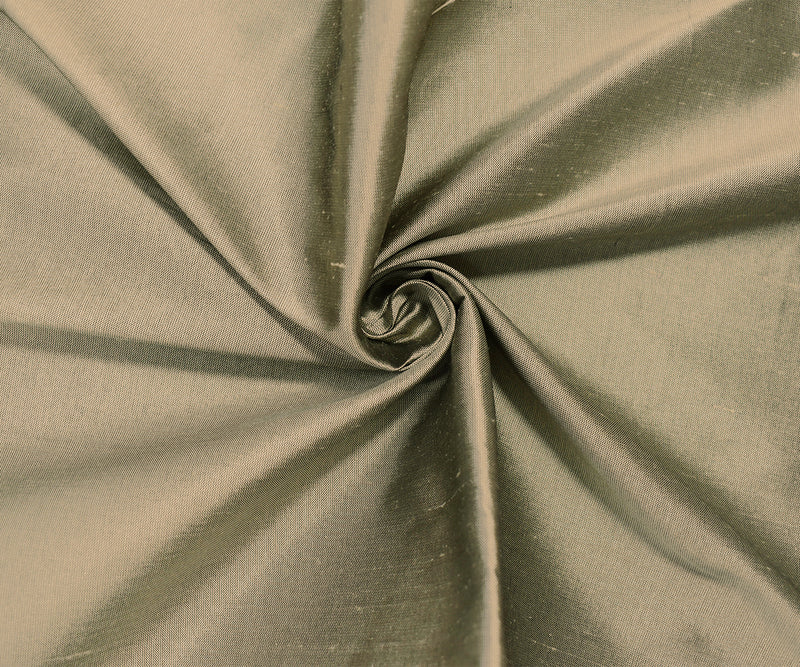 Off-White-Gray Silk Iridescent Dupioni Woven Fabric