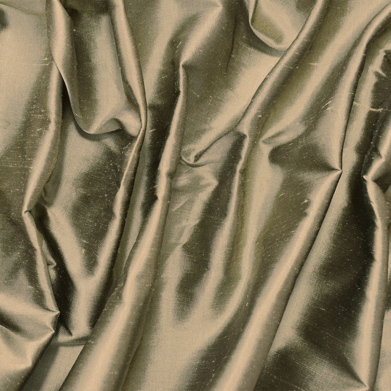 Off-White-Gray Silk Iridescent Dupioni Woven Fabric