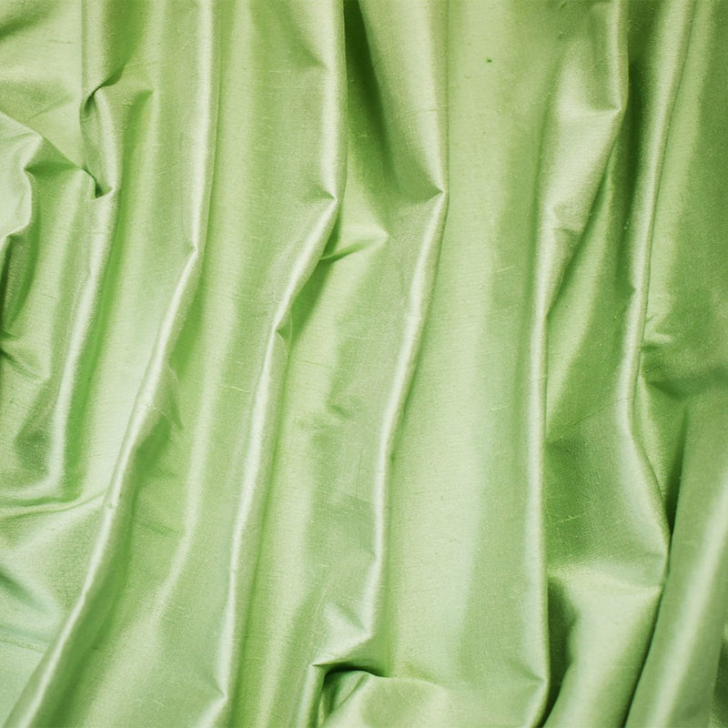 Light Mint Green-Pearl Silk Iridescent Dupioni Woven Fabric