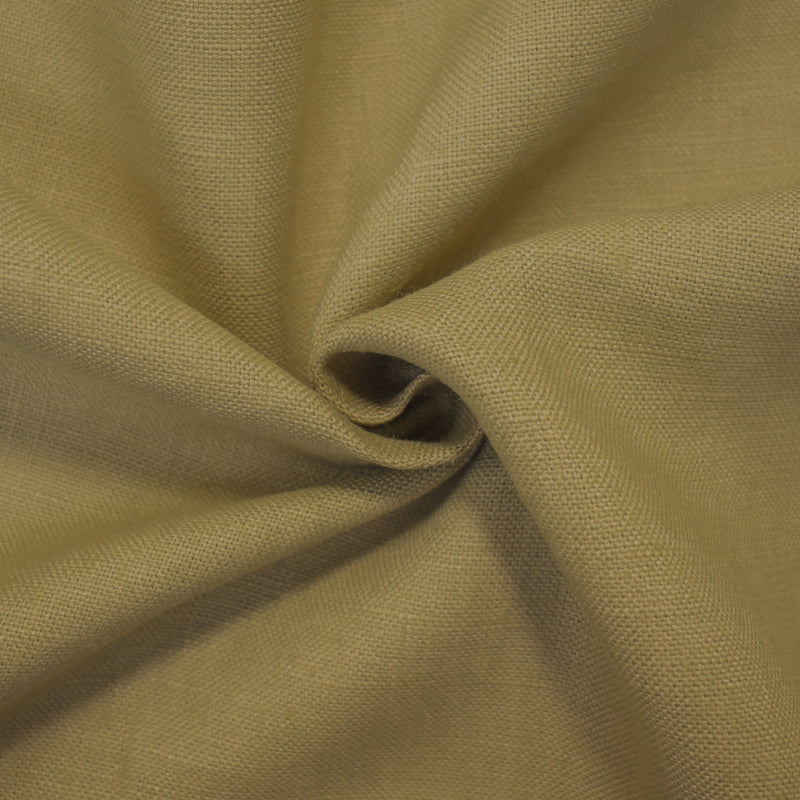 Natural Brown Linen Slub Solid Canvas Woven Fabric