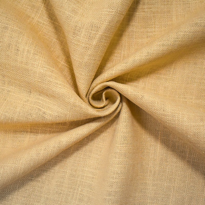 Natural Beige Linen Cross Hatch Slub Solid Woven Fabric