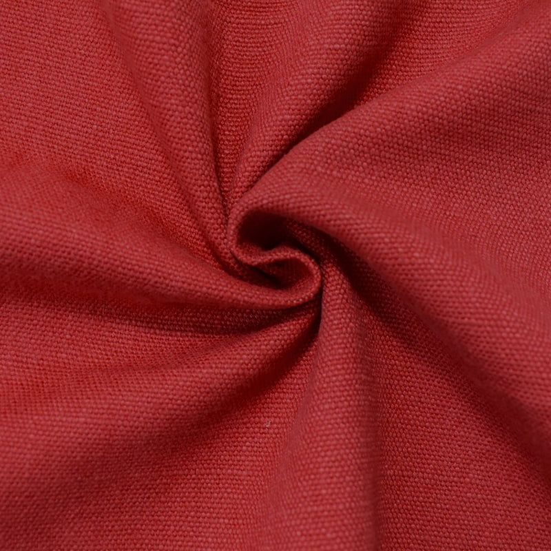Red Linen Slub Solid Canvas Woven Fabric