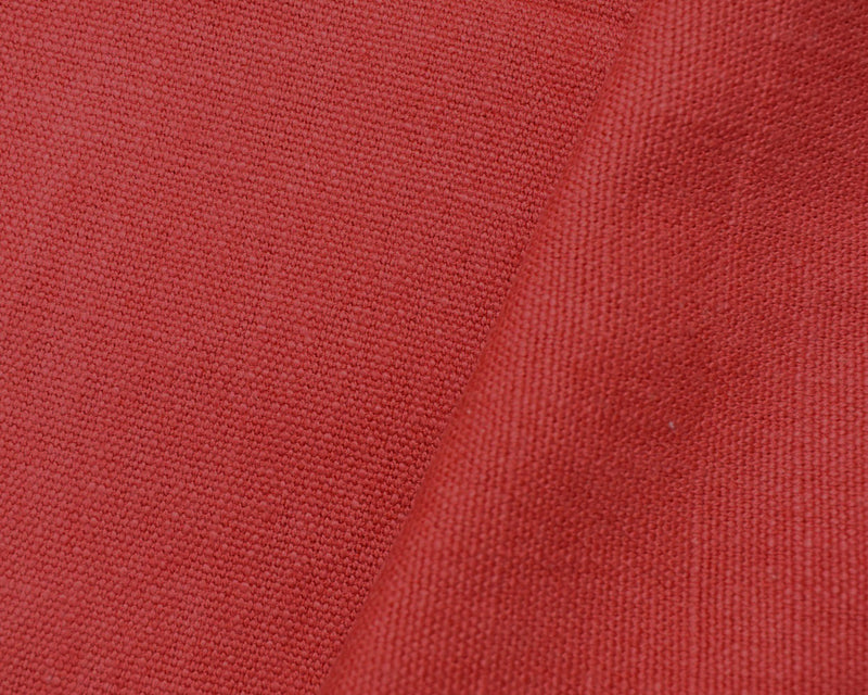 Red Linen Slub Solid Canvas Woven Fabric