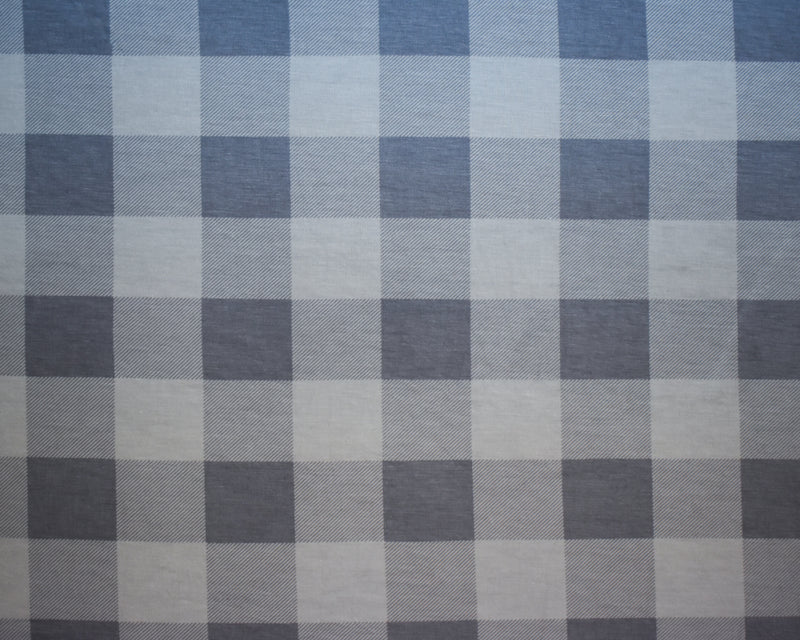 Gray-White Rayon Modal Gingham Printed Stretch Spandex Jersey Knit Fabric