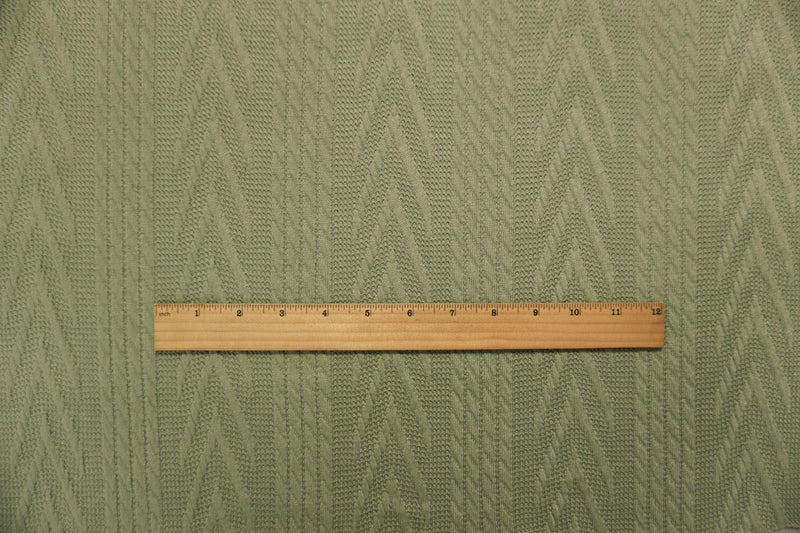 Sage Green Poly Spandex Stretch Cable Sweater Knit Fabric