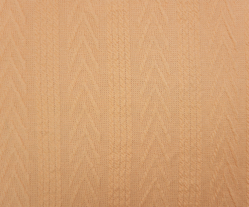 Light Orange Poly Spandex Stretch Cable Sweater Knit Fabric