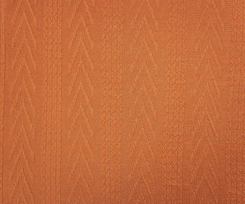 Orange Poly Spandex Stretch Cable Sweater Knit Fabric