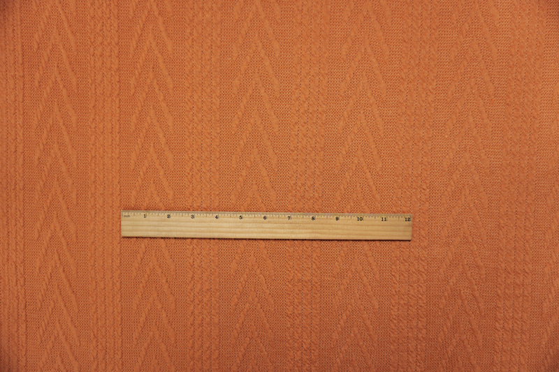Orange Poly Spandex Stretch Cable Sweater Knit Fabric